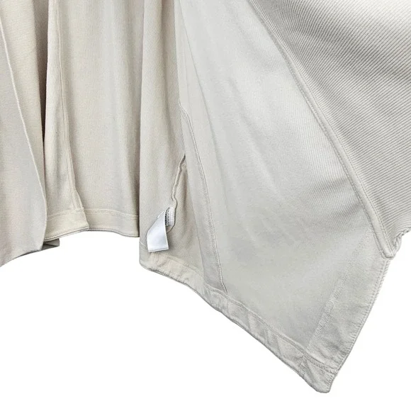 Athleta Ribbed Open Front Cardigan Wrap Cream Women's XL Shawl Collar - Picture 3 of 7